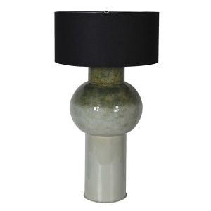 Smeraldo Table Lamp with Black Linen Shade Dimensions: H:830 Dia:450 mm.