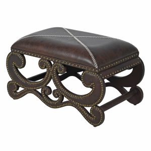 Studded Leather Stool Dimensions: H: 470 W:820 D:470 mm