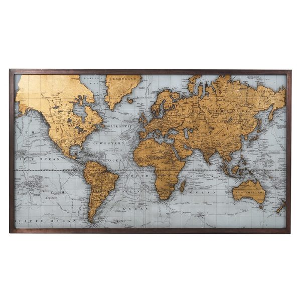 Vintage Style Gold Framed Map