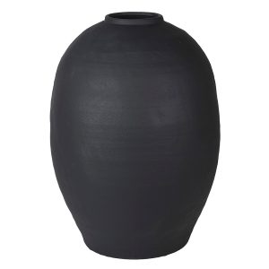 Black Cement Vase Dimensions: H: 530 Dia: 385 mm. Mouth: Dia:115 mm.