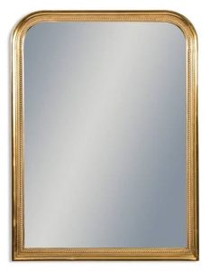 Antique Gold Beaded Portrait Wall Mirror D: Width: 80cm Height: 110cm Depth: 3.5cm